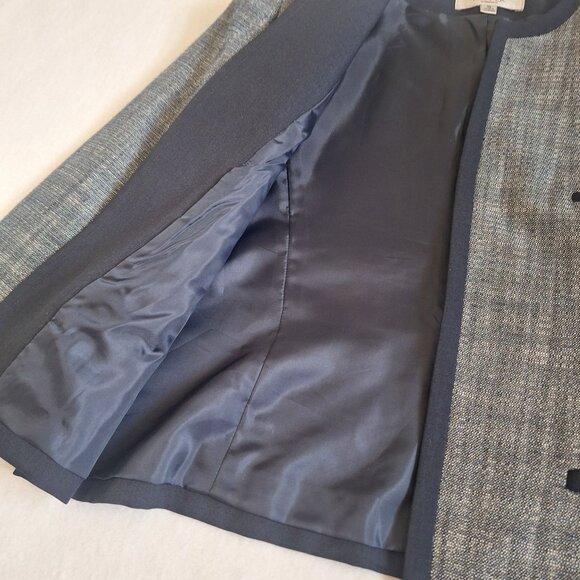 💙 Kasper Metallic Thread Blazer Size 10 Office Formal Contemporary - Picture 5 of 8